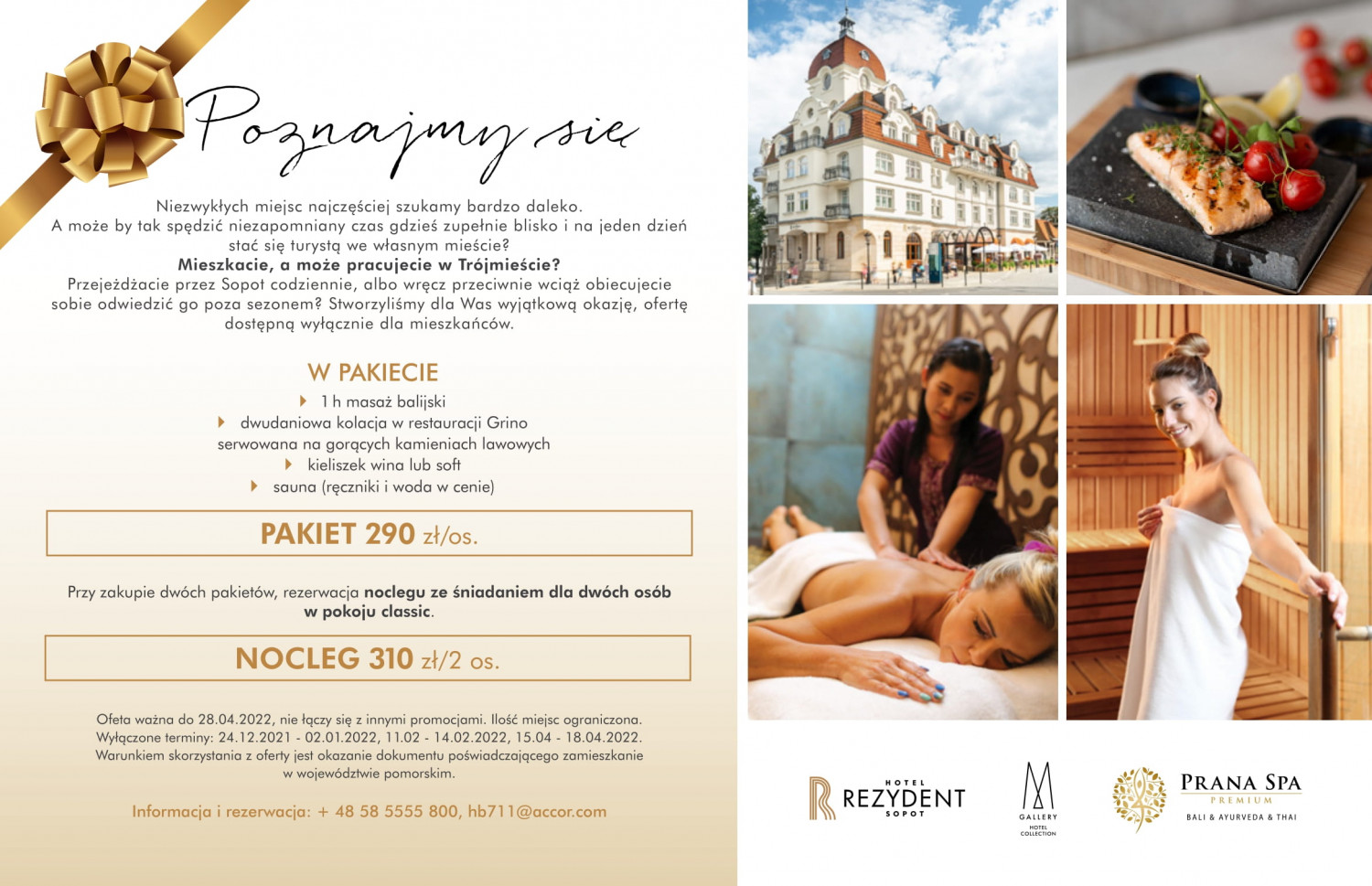 Fot. Prana Spa Premium w Rezydent Sopot MGallery Hotel Collection oferta zimowa
