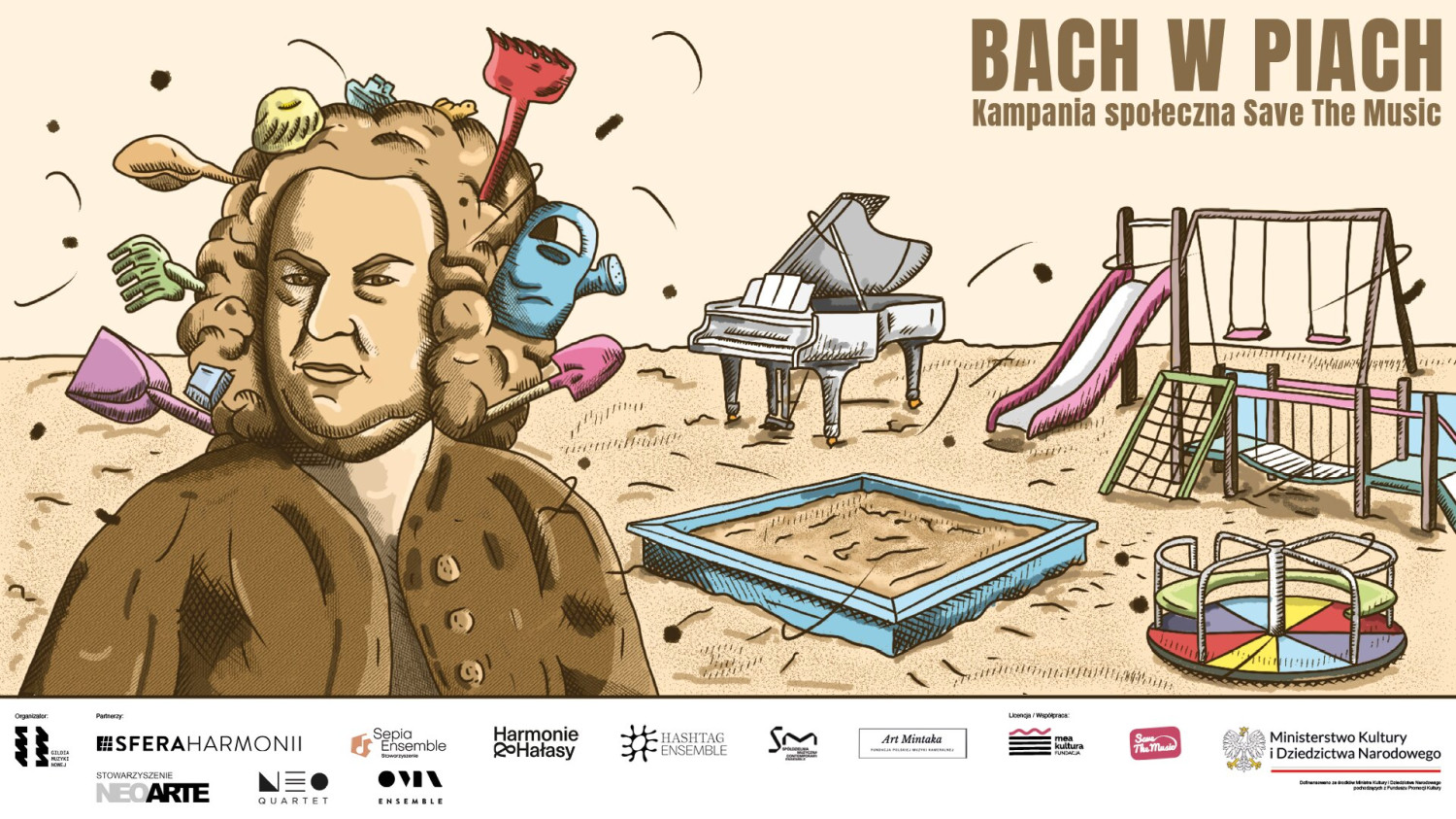 Plakat promujący akcję Bach w piach. Materiały prasowe kampanii społecznej Save the Music