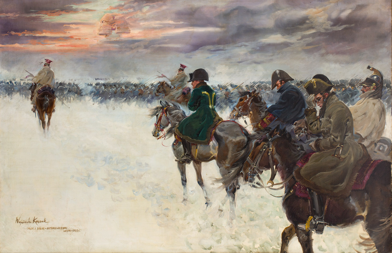 DESA Unicum / Jerzy Kossak Wizja Napoleona w odwrocie spod Moskwy w 1812 roku lata 20. XX w.  est. 50000-70000 zł