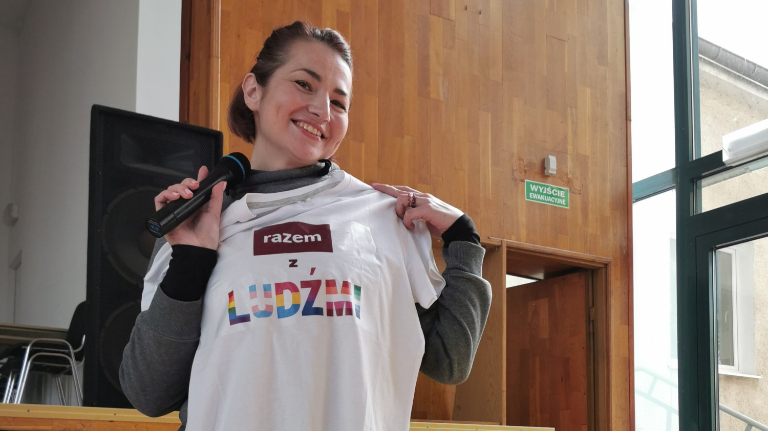 Ewa Lotterhoff na walnym zebraniu okręgu. Materiały prasowe Okręgu Pomorskiego Partii Razem