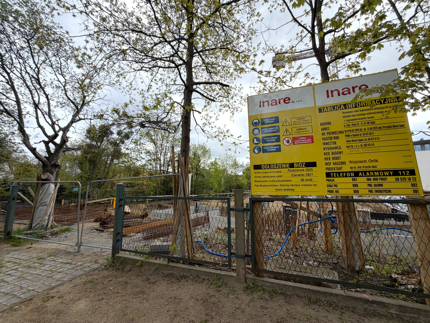 Plac budowy przy ul. Jana z Kolna w Sopocie, gdzie powstaną nowe mieszkania komunalne. Fot. esopot.pl