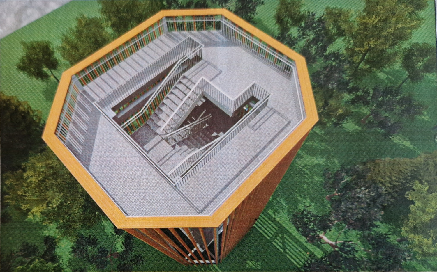 Wizualizacja wieży na Rysim Wzgórzu w Sopocie: ART PROJEKT K&M. Projektant: mgr. inż. arch. Jarosław Krauze. Źródło: dokumentacja projektowa.