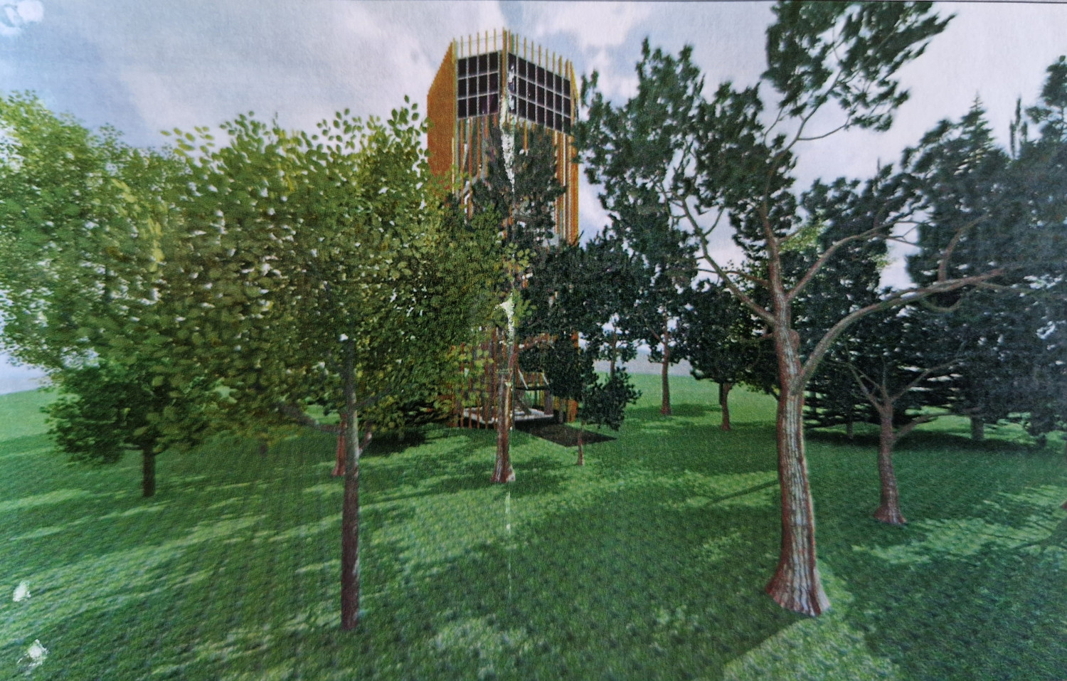 Wizualizacja wieży na Rysim Wzgórzu w Sopocie: ART PROJEKT K&M. Projektant: mgr. inż. arch. Jarosław Krauze. Źródło: dokumentacja projektowa.