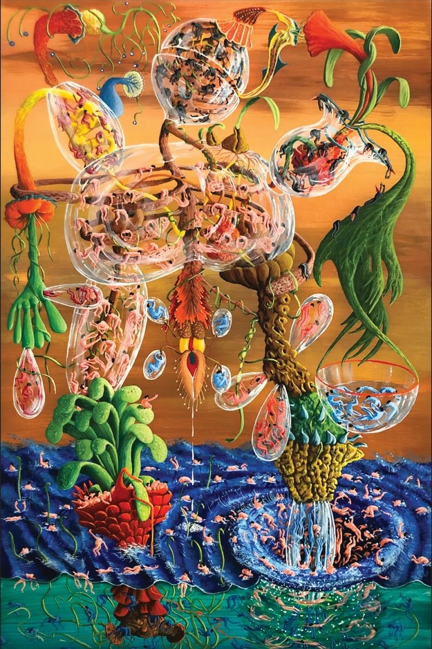 Tomasz Kulka. Aquarius, tempera jajowa na desce, 2023.