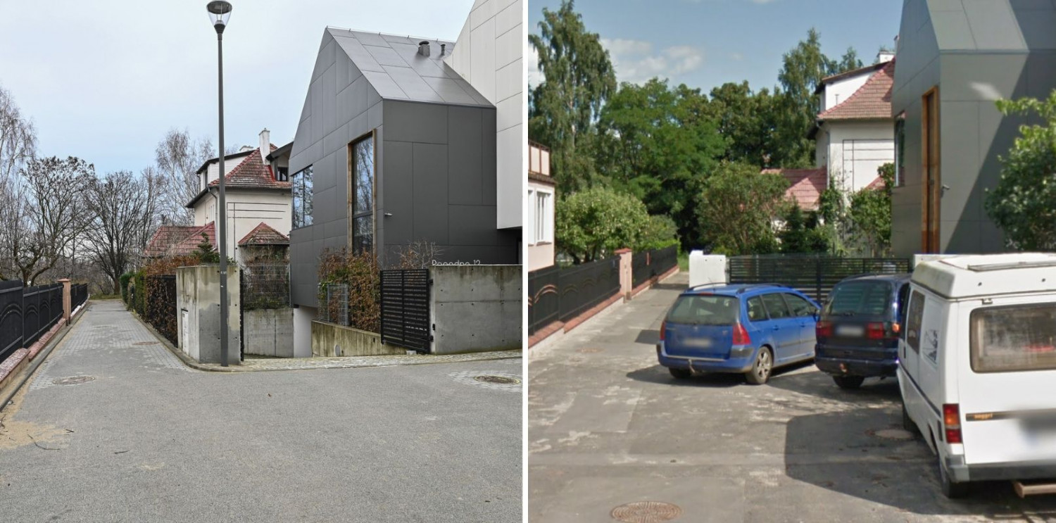 Po lewej: fot. Jerzy Bartkowski. Po prawej: fot. Google Maps.