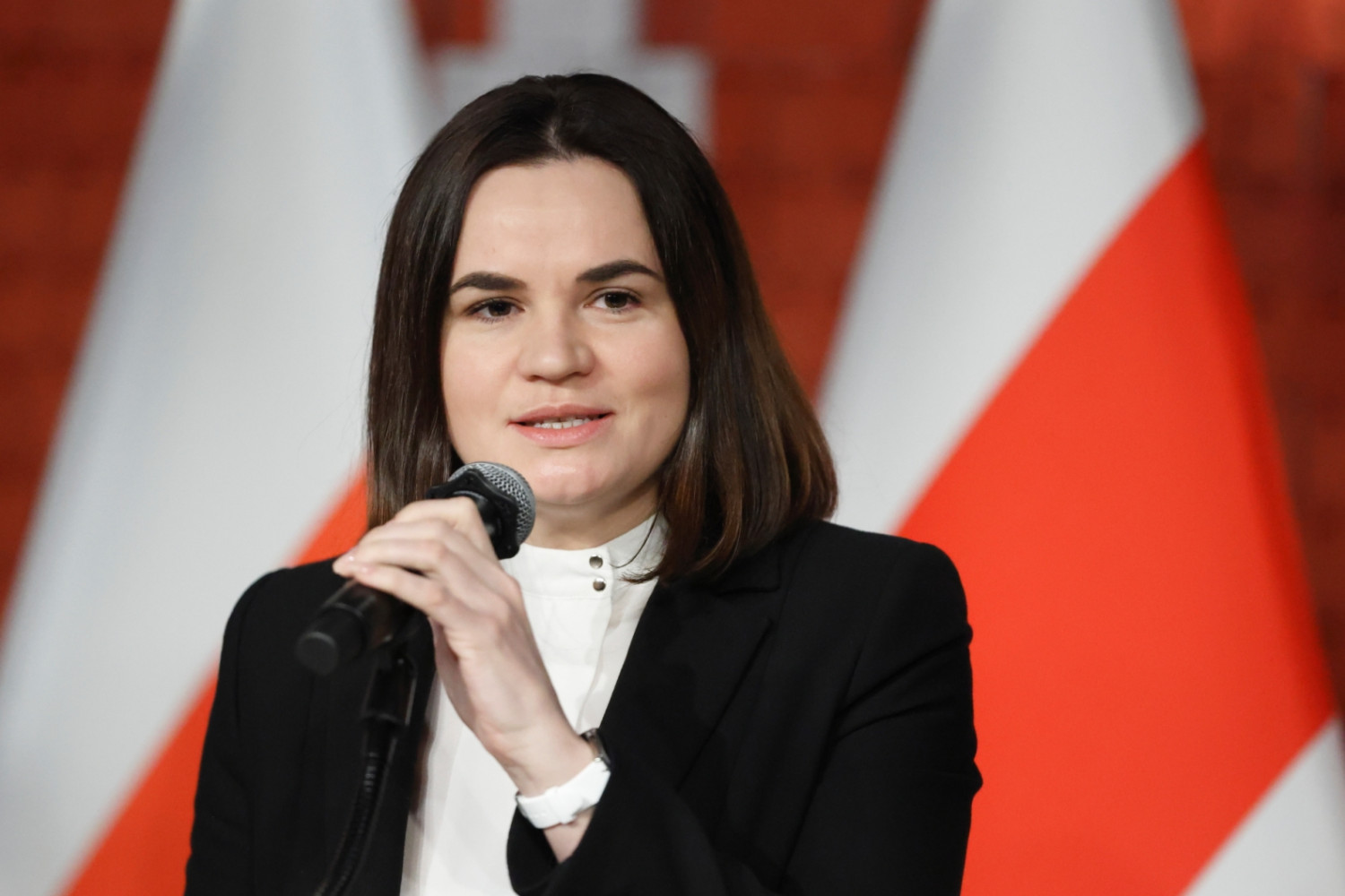 Liderka białoruskiej opozycji Swiatłana Cichanouska. fot. Grzegorz Mehring.