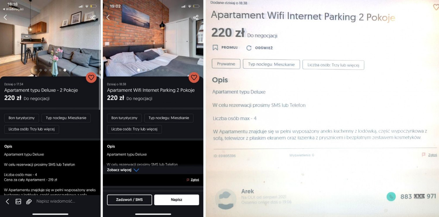 Fałszywe ogłoszenia na portalu OLX
