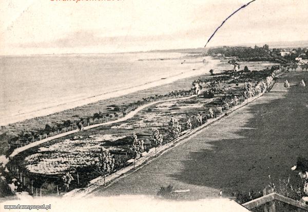 Widok na obecną ul. Haffnera ze wzniesienia, na kt&oacute;rym znajduje się Willa Stolzenfels, zdjęcie z ok. 1899 r. (KC, , Gustav Doell, 1899 r.), za: www.dawnysopot.pl.