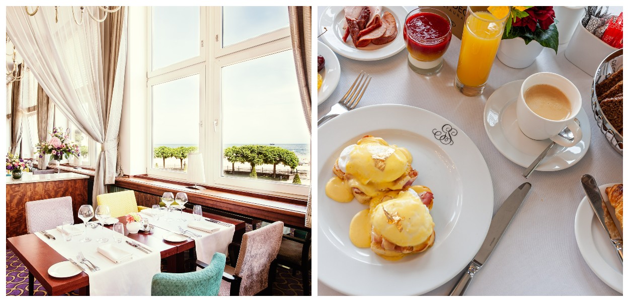 Grand Blue w Hotelu Sofitel Grand Sopot/ śniadanie biznesowe z widokiem na morze